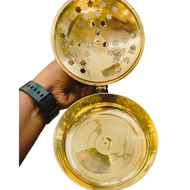 ELEGANT BRASS DHOOP DHANI | DHOOP HOLDER | INCENSE HOLDER WITH LONG WOODEN HANDLE