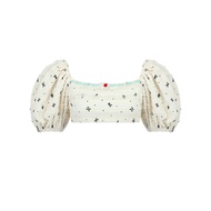 BLACKDOG BKK - AW2301 - White lace smocked blouse - เสื้อสั้นลูกไม้สม็อค