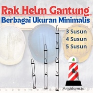 Minimalist Iron Wall Helmet Rack in Various Sizes, 5 Tiers, 4 Tiers, 3 Tiers for Helmets