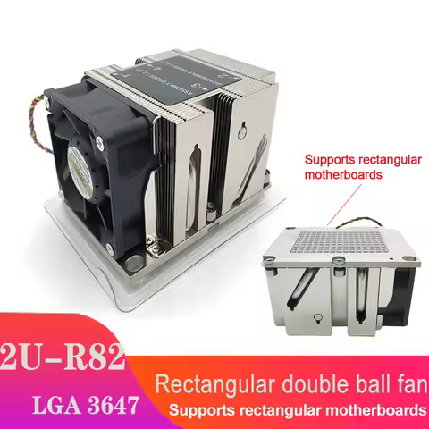 COOLSERVER 2U R82 CPU Server Workstation Cooler 3 Heatpipe Active Cooling for Intel LGA3647 rectangu