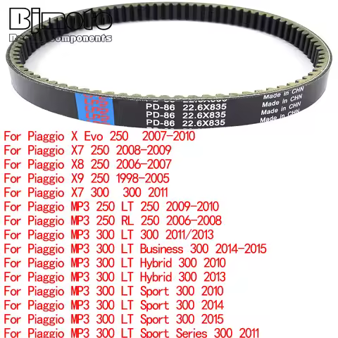 Drive Belt For Piaggio X Evo X7 X8 X9 250 300 MP3 250 300 LT RL Business Hybrid Hybrid Sport Series 