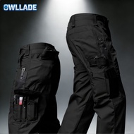OWLLADE Tactical Cargo Pants for Men in Black S-3XL JT-PJK55 A01 2T
