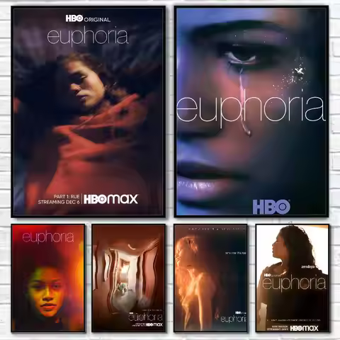 TV Show Euphoria Poster Self-Adhesive for Home Bedroom Home Decor High Quality Stickers Painting Wal