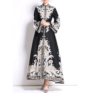 Maxi Dress Bohemian Boho Classic Belt Gamis Grand Elegant Korean Style Long Import