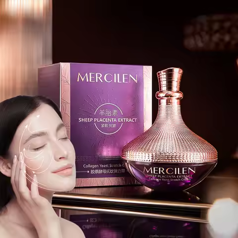 Mercilen Sheep Placenta Collagen Moisturizing Cream 50g, Deep Moisturizing and Firming Cream, Daily 