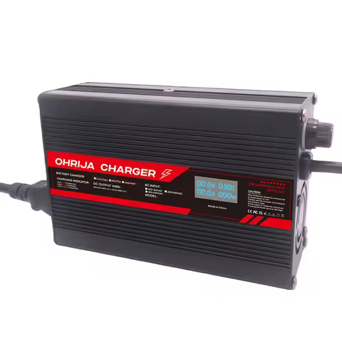 71.4V 4A Lithium Battery Charger LED Indicator for 17 string 62.9V Fireproof Shell Over Current Volt