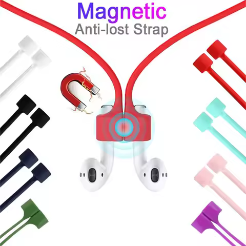 Magnetic Wireless Anti-Lost Silicone Earphones Rope Holder Cable For AirPods Pro 2 Airdots Huawei Fr
