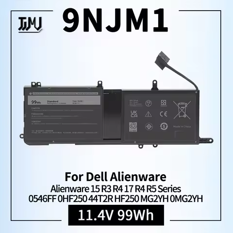 99Wh 9NJM1 Laptop Battery for Dell Alienware 15 R3 R4 17 R4 R5 Series Notebook 0546FF 0HF250 44T2R H
