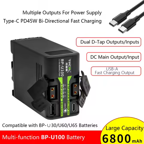 6800mAh BP-U100 BP-U30 U60 U65 U90 Battery With PD45W Fast Charging for Sony EX260 EX280 Z280 FS5 7 