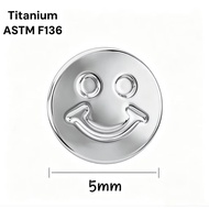 F136 Titanium Smiley Face Internally Threaded Piercing Jewellery – M0.9, 16G (1.2mm), 1 Piece
