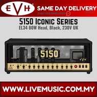 EVH 5150 Iconic Series 80W EL34 Guitar Amplifier Head, Black (EL 34 Head/EL-34-Head)