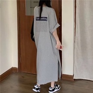 Plus Size 40-150kg T-shirt Dress Women Loose Printed Casual Dress
