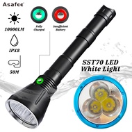 Asafee 10000LM DA18 Diving Torch 3*SST70 /3*XHP70.2 LED white light Super Powerful Diving Flashlight LED Flashlight Waterproof Underwater Torch Lanterns