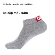 Tất Thể Thao Wilson Cho Nam Tất Lưới Tất Ngắn Dày Tất Quần Vợt Tất Cotton Nguyên Chất 3 Đôi