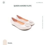 LA BELLA รองเท้าคัชชูหนังแกะ รุ่น QUEEN AMORE FLATS - PEARL