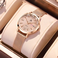 Đồng hồ nỮ CRNAIRA fourron F999 có lịch ngày - thứ mặt kính trong thiết kế sang trọng lịch lãm vỏ và