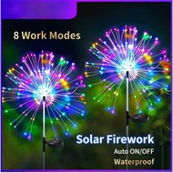 READY STOCKSolar Light 90/150 LED Solar Fireworks Light Solar Outdoor Garden Waterproof Lawn Fairy L