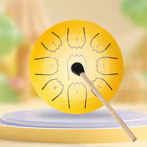 Rain Drum 4 Inch 9 Notes Waterproof Meditation Rain Chime Ethereal Hand Pan Ideal for Yoga Meditatio