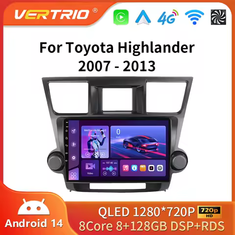 Android 16 For Toyota Highlander 2 XU40 2007 2008 2009 2010 2011 2012 2013 Car Radio Multimedia Ster