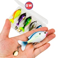 9.5cm/16.5g Plastic Fishing Minnow 5Pcs/Box Whopper Plopper Lures with Sequins Floating Rotating Tai