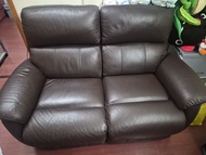 歐化寶二手 2人座兩邊電動真皮梳化sofa