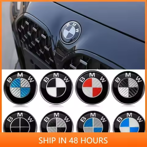 -2Pcs 82mm 74mm Car Front Hood Emblem Rear Trunk Badge for BMW E46 E90 E60 F10 F11 F20 F30 F34 F01 G