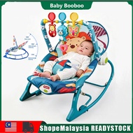Multifunctional Baby Rocker Bouncer with Music & Vibration, 3 Adjustable Recline Levels, Foldable De