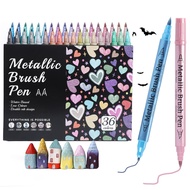 Double-ended metallic acrylic marker pen, graffiti glitter pen, colorful paint pen, waterproof and n