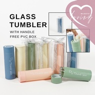 Glass Tumbler with Silicon Handle Botol Air Doorgift Tunang Nikah Kahwin Wedding Goodies Door Gift Murah Borong