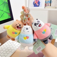 Kawaii We Bare Bears Plush Keychain Cute Bear Pendant Stuffed Toys Kids Gifts