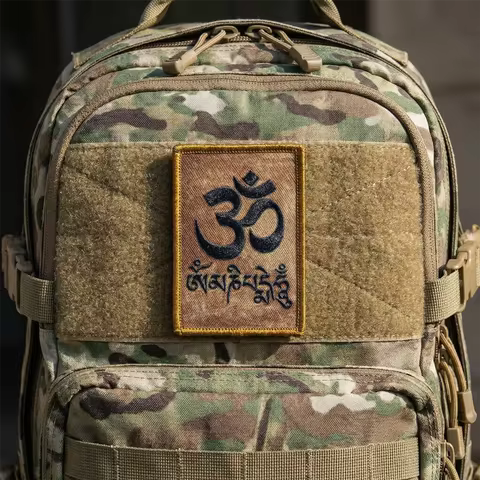 Six-Syllable Great Bright Mantra Embroidery Patch Om Mani Padme Hum Tactical Armband for Clothing Ba