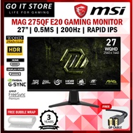 MSI MAG 275QF E20 27" WQHD 200HZ 0.5ms AI VISION GAMING MONITOR