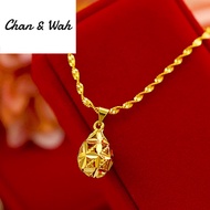 Singapore Jewellery 916 Original Necklace Women Gold 999 Original Gold Chain Pendant Jewellery Korean Gold Necklace Set