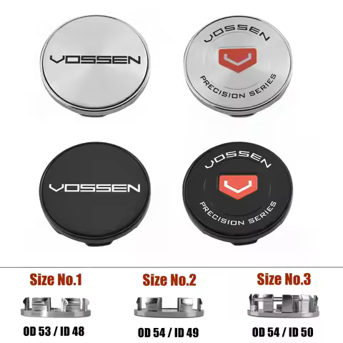 4PCS Center Cap 53mm & 54mm Wheel Caps VOSSEN Emblem Wheel Cover Cap Hubcaps Car Rim Accessories