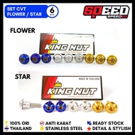 Bolt Set CVT Nmax Aerox Xmax Lexi (6Pcs) Bolt Probolt Thailand Stainless Flower King Nut