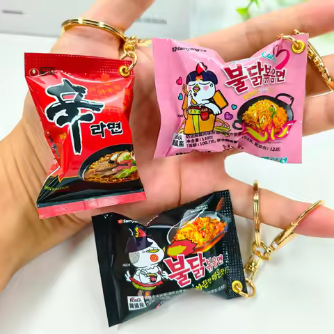 Simulation Instant Noodles Keychain Snack Bag Turkey Noodles Spicy Ramen Charm Mini Snacks Pendant B