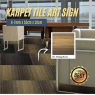 ART SIGN Tile Carpet - Office Carpet Hotel Carpet 50cm x 50cm Striped Motif