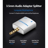Vention 3.5mm Jack 1 Male to 2 Female Audio Splitter for mic and earphone Connector Silver BDBW0