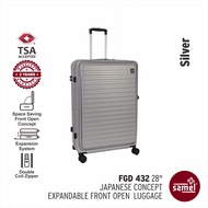 SAMEL 28" FGD 432 JAPANESE CONCEPT EXPANDABLE ANTI-THEFT ZIPPER FRONT OPEN LUGGAGE