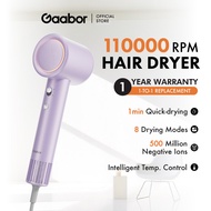 Gaabor Youth High Speed Hair Dryer 1400W Light Weight 110K RPM Brushless Motor 63m/s Airspeed Negati