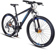 Fashionable Simplicity 27.5 Inch Mountain Bikes Adult 27-Speed Hardtail Mountain Bike Aluminum Frame All Terrain Mountain Bike Adjustable Seat Blue