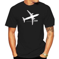 Men T Shirt  Summer  Cartoon Classic Airbus A320 Aircraft Plan View Normal Short Sleeve Cotton T Shi
