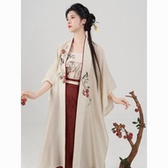 New Song Dynasty Hanfu Women's Three-piece Set, Changgan Temple Embroidery, Rotating Skirt, National
