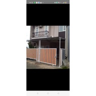 pagar rumah minimalis motip kayu