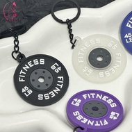 OCEANMAP Barbell Plates Key Chain, Mini Simulation Barbell Plates Keyring, Trendy Creative Dumbbell 