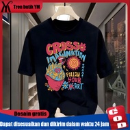 YM T-shirt Women's Oversized Black Short Sleeve Cool Premium Street Style Adult Distro Round Neck C1