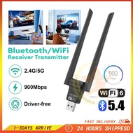 Driverless WiFi6 AX900 Bluetooth WiFi 2-in-1 Wireless network card BT5.4 Bluetooth WiFi Receiver and