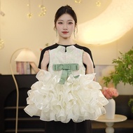 Girls New Style Summer Skirt Performance Dress New Chinese Style Chinese Style Dress Puff Skirt All-