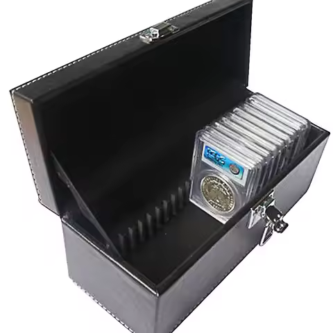 Storage Box Faux Leather for NGC PCGS ANACS Certified Coin Slabs Holder Home Tools