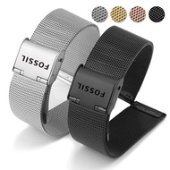 Fossil fossil metal watch strap for men and women stainless steel woven mesh strap ultra-thin 16 18 20mm accessories
